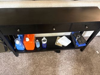 Dark Brown Console Table with Drawers