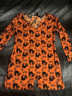Halloween Cat Romper PJ With Socks