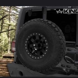 King 4WD RTG Heavy Duty Tire Carrier JK 2007-2018  The King 4WD 