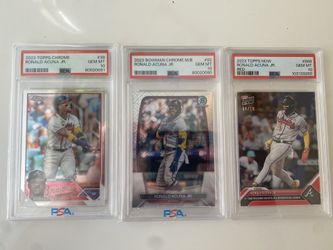 Atlanta Braves (3) card lot Ronald Acuna Jr. PSA10