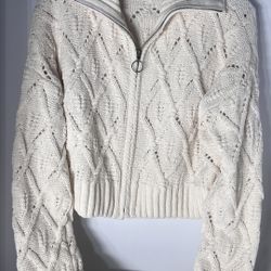 Small Ivory Knit Design Cardigan 