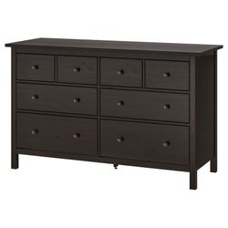 HEMNES 8-drawer dresser, black-brown