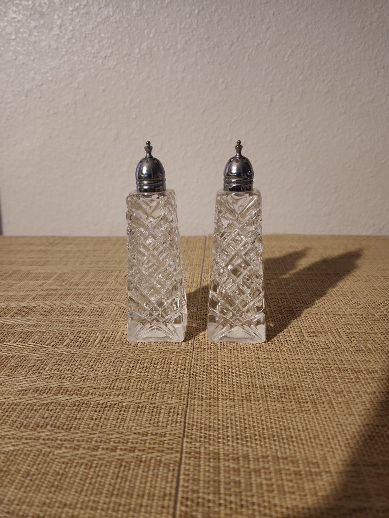 Crystal Salt & Pepper Shakers