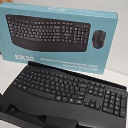 NEW RECCAZR EK30 Wireless Keyboard and Mouse Combo – Ergonomic Design