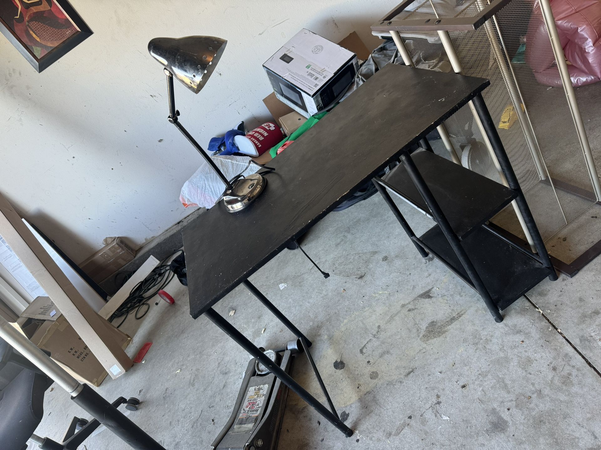 Computer Desk And Lamp