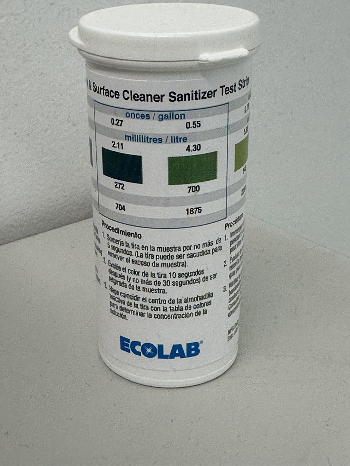 Ecolab Food Safety Sanitizer Test Strips
