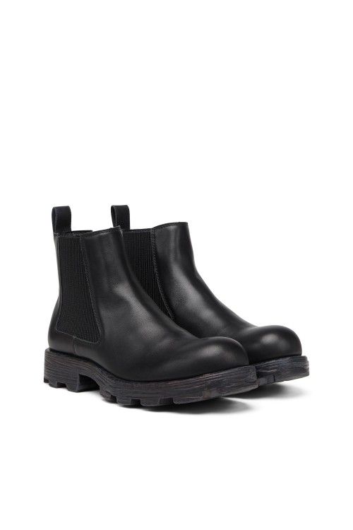 Diesel Black Premium Leather Chelsea Boots Men Size 10 - Excellent Condition (Discontinued)