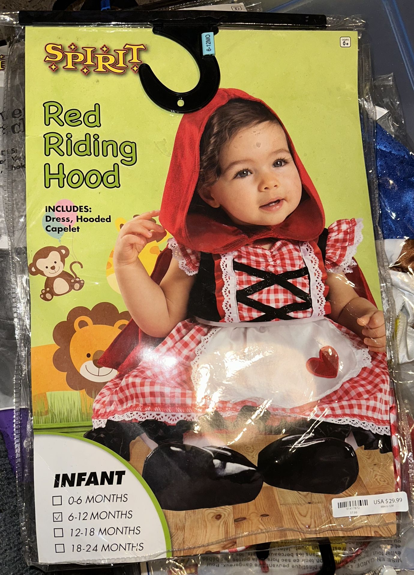 Halloween costume red riding hood infant 6-12 months $25