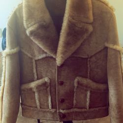 Vintage Shearling Sheepskin Leather coat