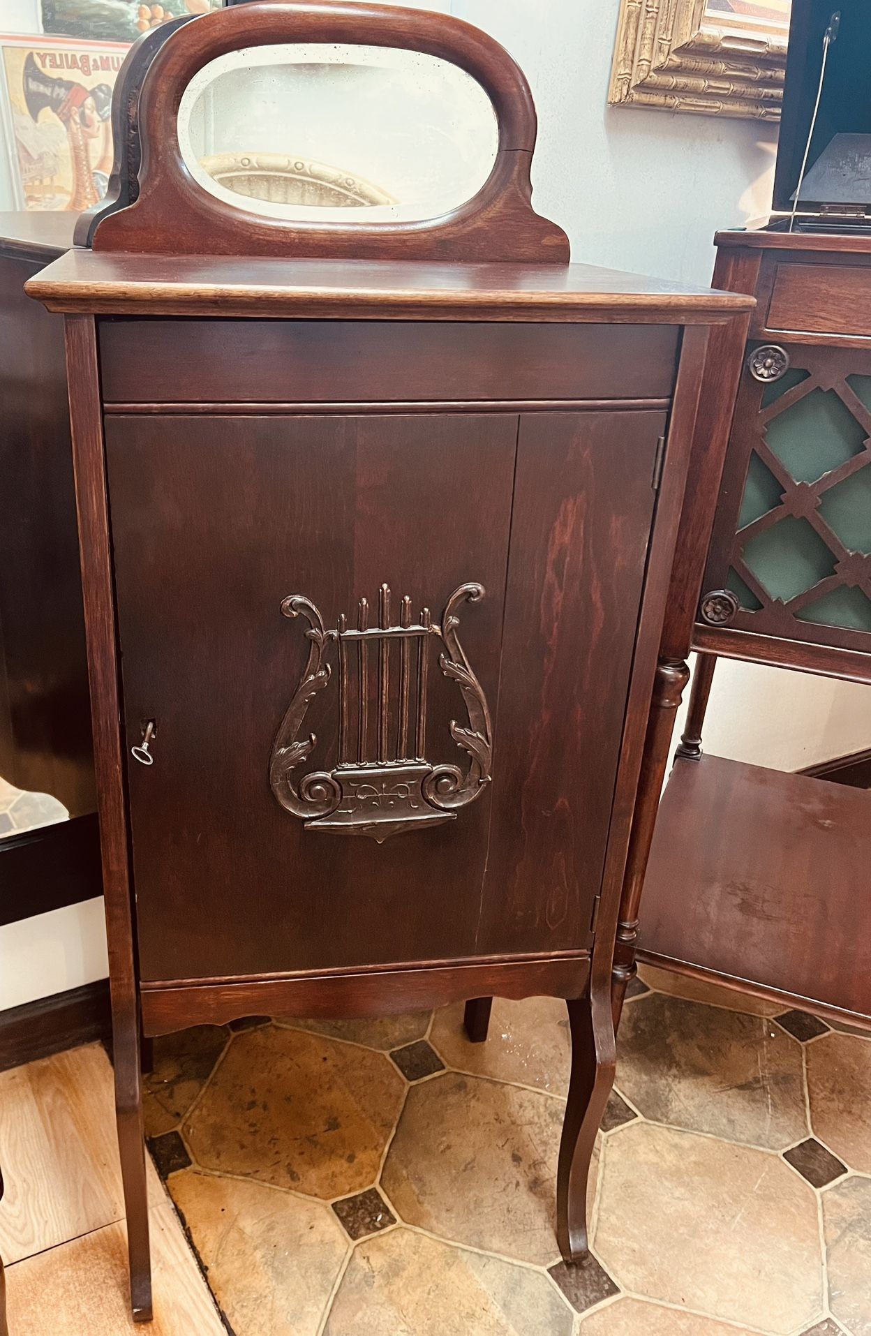 Antique 1800’s Mahogany Sheet Music/Record Music Cabinet.
