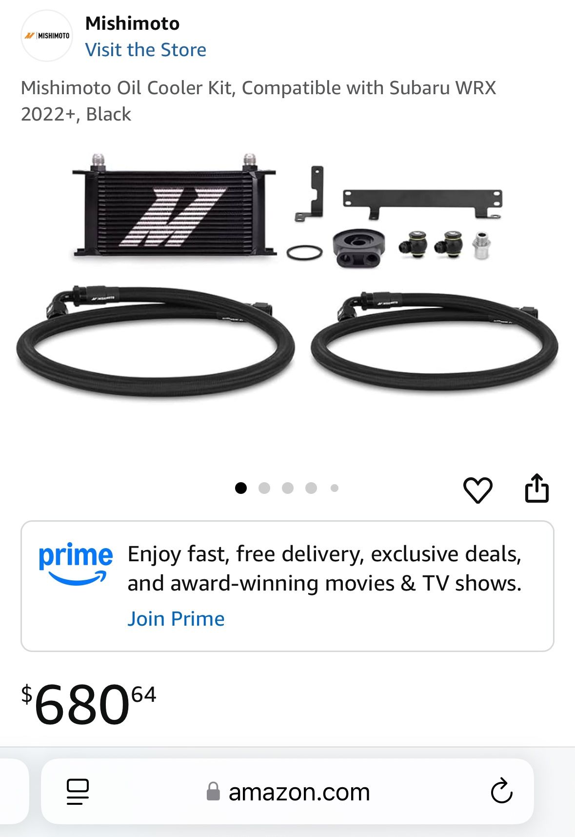 2022+ SUBARU WRX MISHIMOTO OIL COOLER KIT
