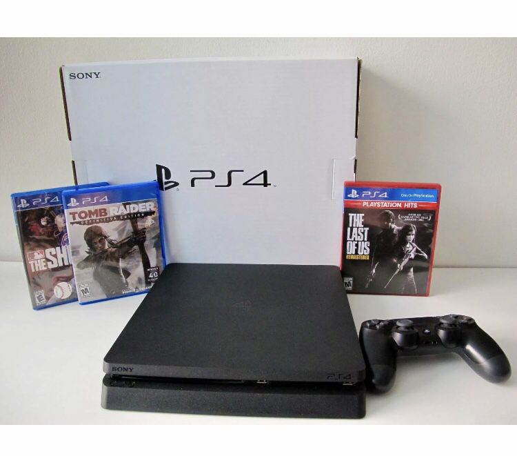 Playstation 4, Slim 1TB, Factory Re-Certified, with Games