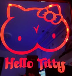 Hello lighted etched mirror