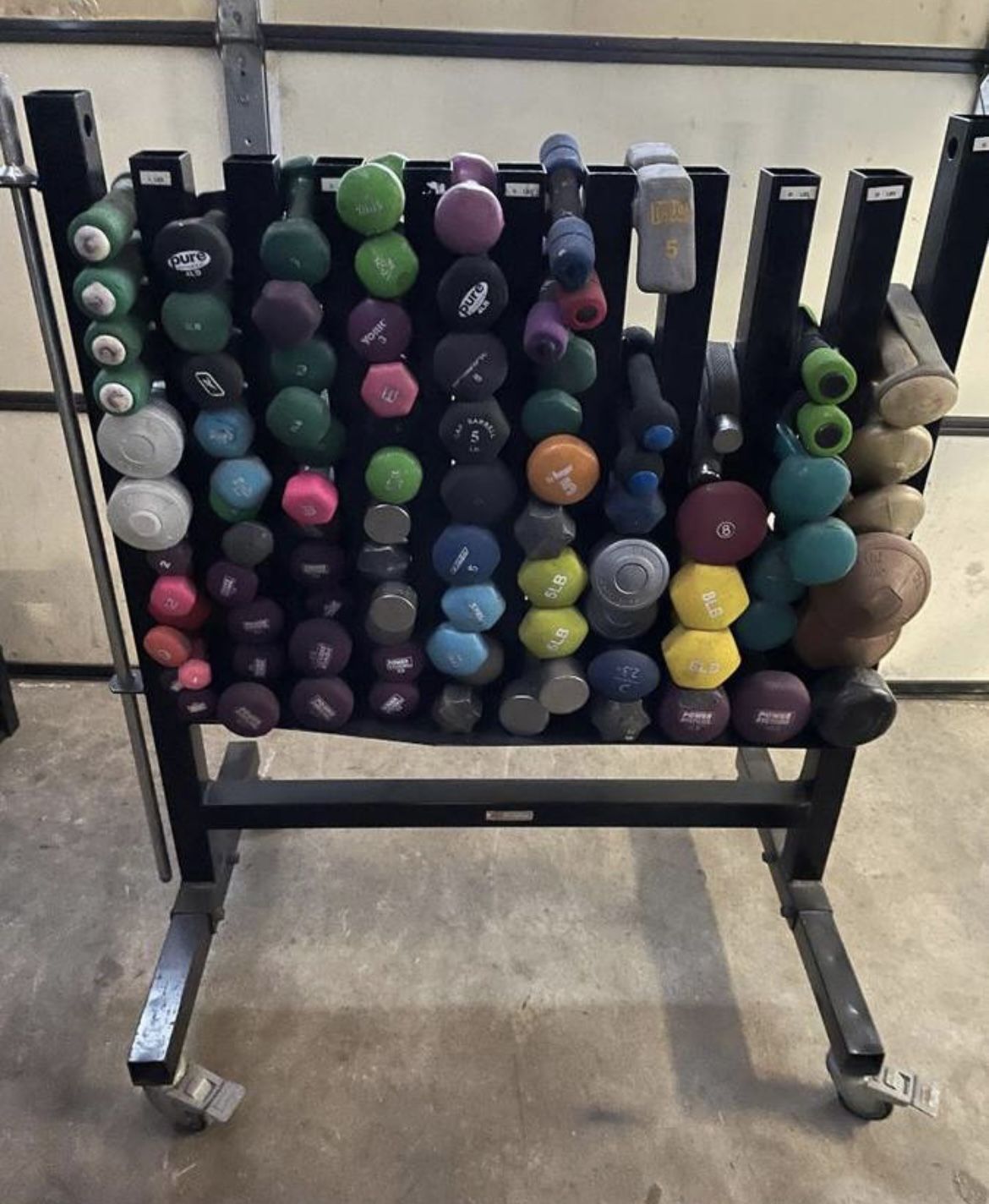 Full Rack Of Rubber Dumbells