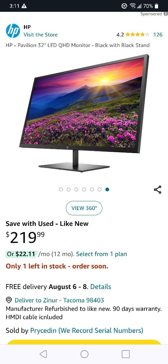 HP - Pavilion 32" LED QHD Monitor - Black with Black Stand