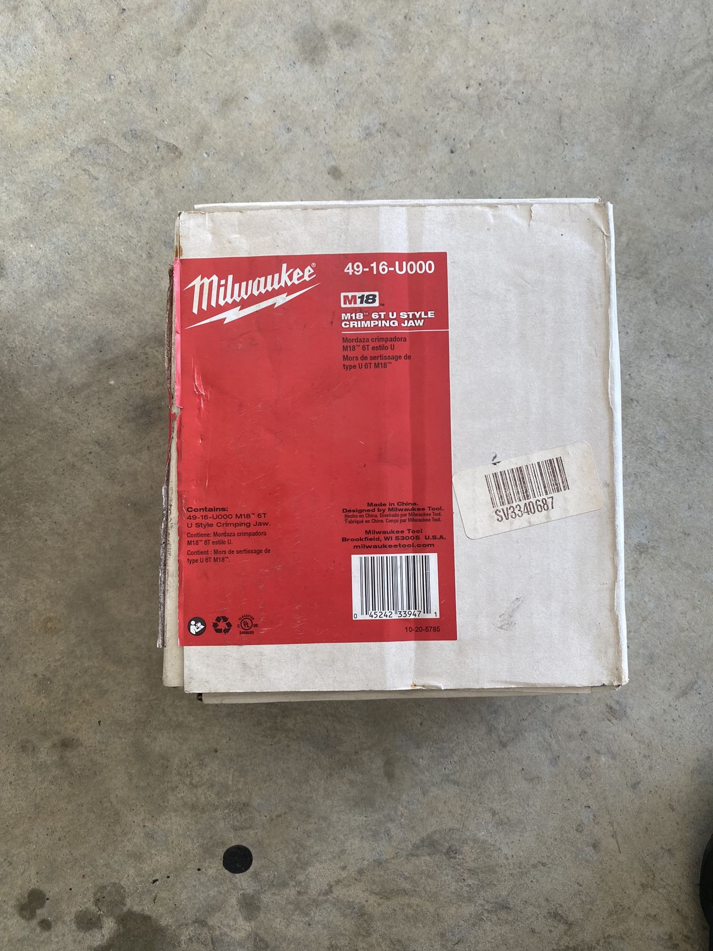 Milwaukee M18 6T U Style Crimping Jaw