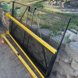 U line hinged door with mounting frame and side fence. Powder coated Black And Yellow. $250 OBO.