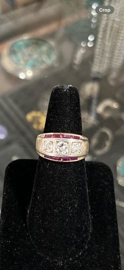 14K Gold, Diamond and Ruby Ring 