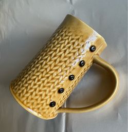 Custom Made Charan Shahar 20-oz Jumbo “Honey” Knitted Pottery Mug