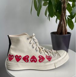 Men Size 9 Converse Chuck Taylor Comme des Garcons Play Multi-Heart Shoes