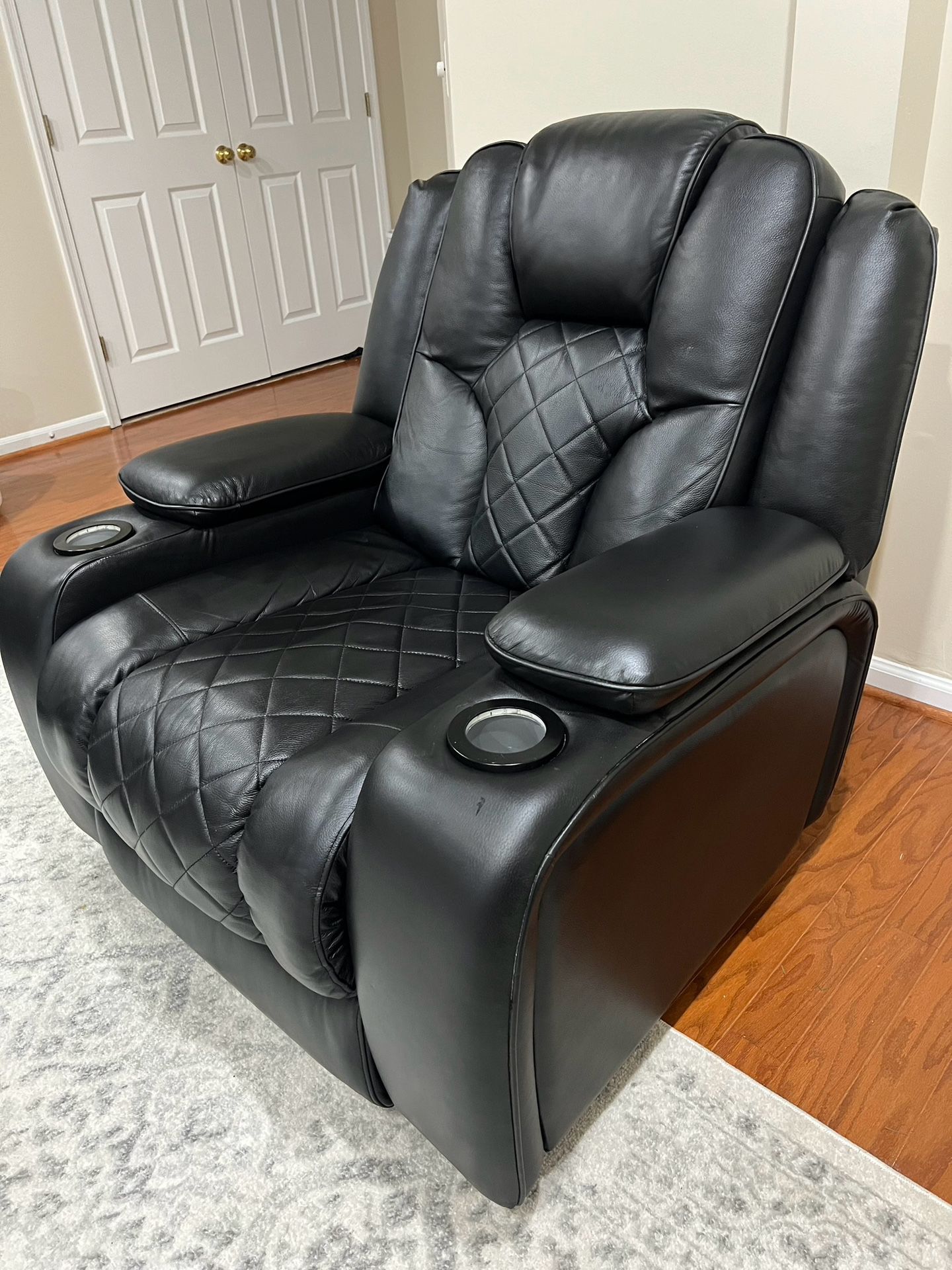 Black Leather Power Recliner