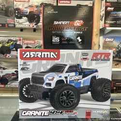 Arrma Granite 4X4 1/10 Brushed Monster Truck W/ 2S Battery & Charger Combo