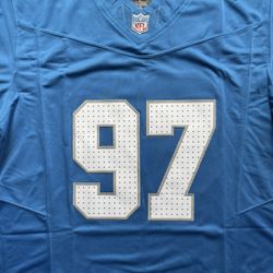 Detroit lions Blue #97 Hutchinson Jersey 