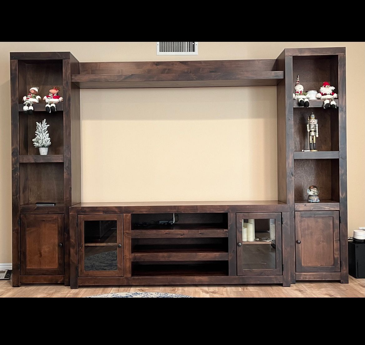 3 Piece Media Console with 72” TV Stand And Entertainment Center 