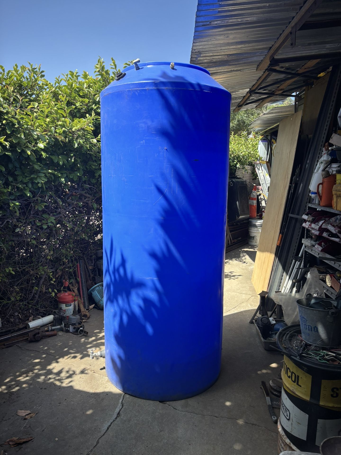 300-gallon plastic storage tank