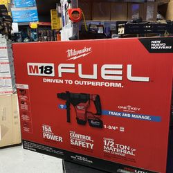 Milwaukee M18 FUEL ONE-KEY 18V Lithium-Ion Brushless Cordless 1-3/4 in. SDS-MAX Rotary Hammer with Two 12.0 Ah Battery