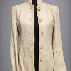 Veners Genuine Leather Jacket Cream Women’s Small EU 36