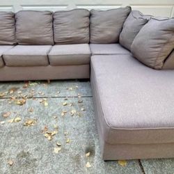 2 Piece light Brown/Neutral Sectional For Sale (Free Local Delivery)