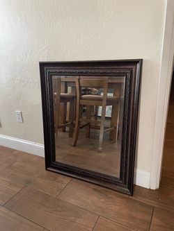 Dark Brown Ornate Framed Wall Mirror