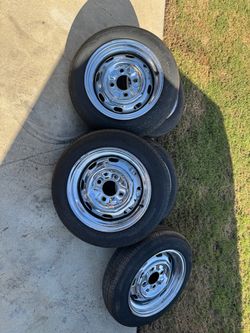 Vw 4 lug chrome wheels and tires