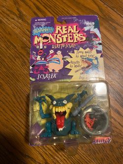 Vintage 1995 Mattel Nickelodeon Aaahh!!! Real Monsters "Scarfer" Action Figure - New In Package