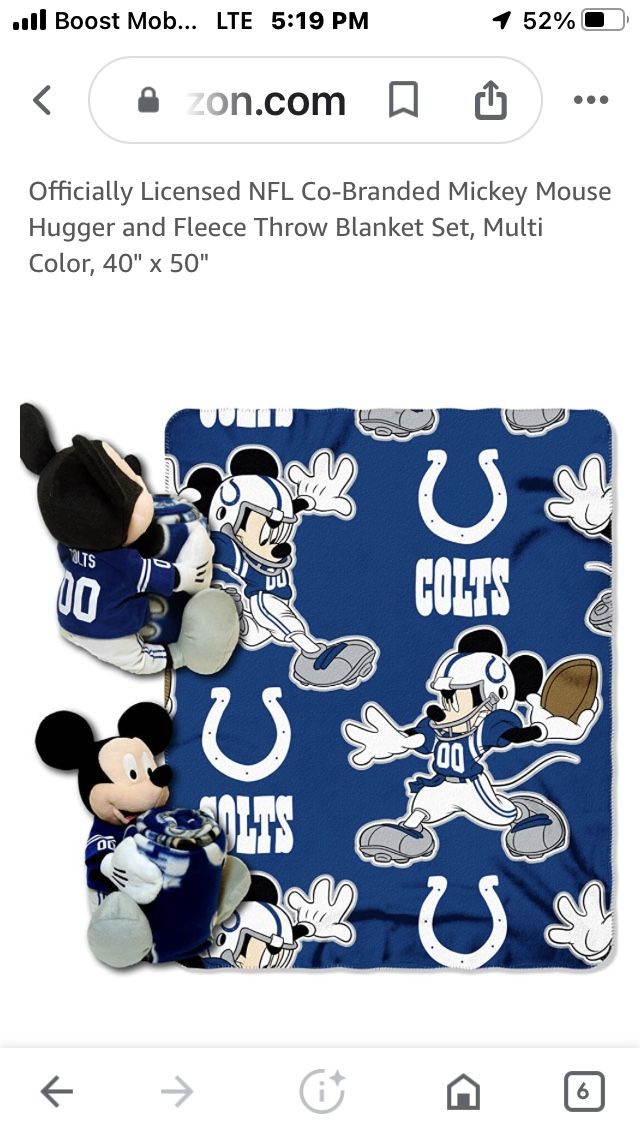 Price Dropped/NFL Mickey /Colts Banker Set