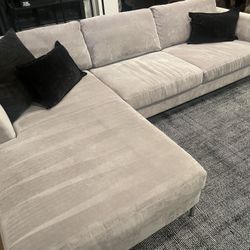 Cb2 Modern 2-Piece Sectional Sofa with Left Chaise – Great Condition