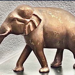        Antique Solid Brass Elephant Statue 