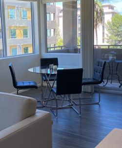 Glass table and chairs