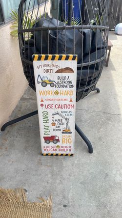 Construction canvas with trucks for boys