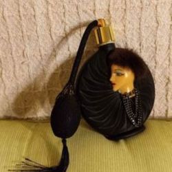 Mid-Century Perfume Atomizer, Flapper Girl,  Art Deco 