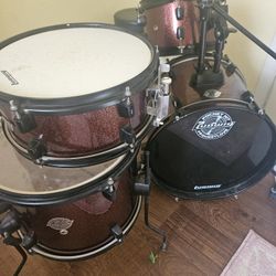 Ludwig Pocket Kit Maroon Sparkle 4 Piece