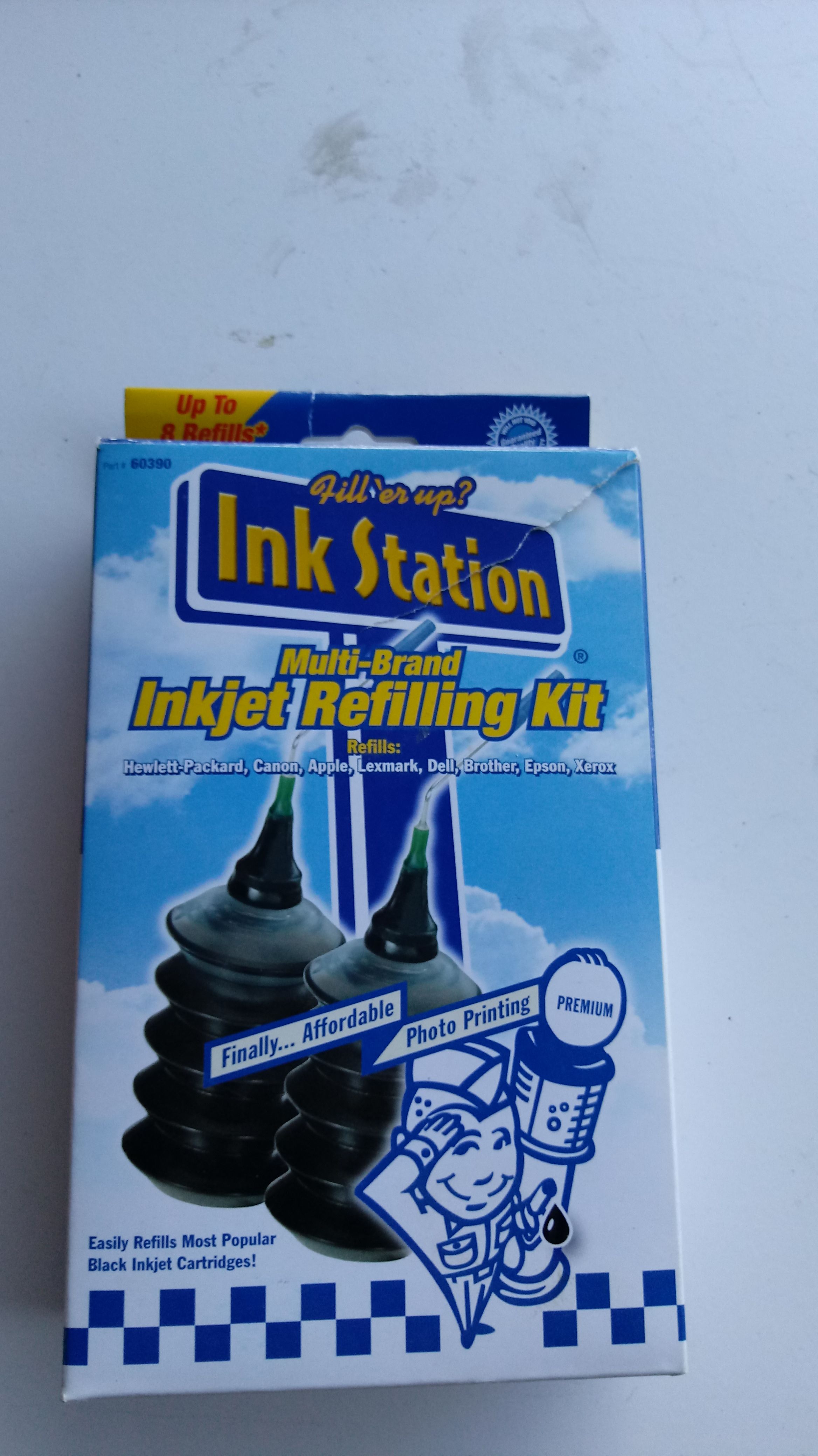 Printer ink cartridge refill station