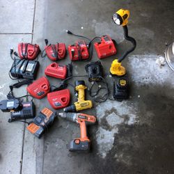 Chargers Drills And Flashlight 