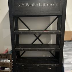 NYC library bookshelf / cabinet