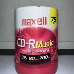 BRAND NEW Maxell CD-R Music-l Gold Blank 75 Discs 80 min 700MB NEW