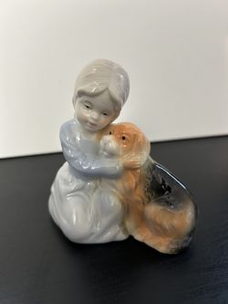 Girl & Dog Statue 2