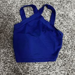 Blue Criss Cross Crop Top Size M