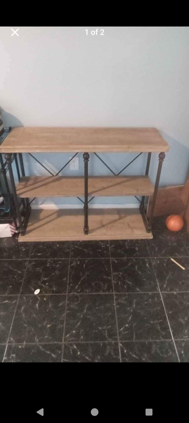 INDUSTRIAL STYLE METAL AND WOOD CONSOLE TABLE