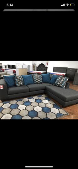 L SHAPE SECTIONAL WITH ALL PILLOWS INCLUDED WE DELIVER TO YOU